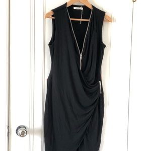 Bailey 44 Zipper Dress LBD SzM, sleeveless, black